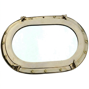 Espejo Decorativo de Pared con Forma de Ojo de Buey, Hecho a Mano en Latón Sólido, Estilo Náutico Vintage, Decoración Marina para el Hogar - Product Image 1