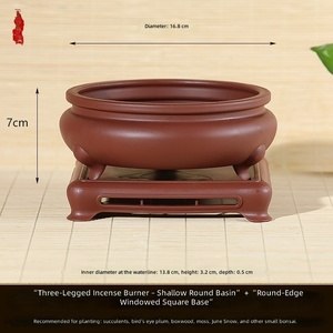 Maceta de Resina Plástica para el Hogar, Diseño de Quemador de Incienso de Estilo Chino en Forma de Tambor <span class=keywords><strong>con</strong></span> Tres Patas, para Plantas Suculentas - Product Image 2