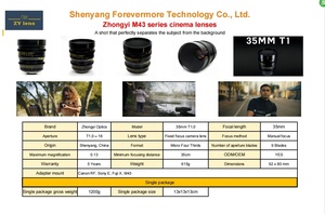 Tương thích với Sonyfe/Lumix/Olympus/FX/canoneos-m/M43 góc rộng-Ống kính rạp chiếu phim cố định 35mm t1.0 - Product Image 6