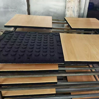 Tapis de sol en caoutchouc à motif bois, absorption des chocs, écologique, résistant à l'eau, dalles emboîtables pour salles de sport - Tailles personnalisables