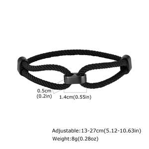 Bracelet en corde tressé de style américain, design à nœuds entrelacés, bracelet tissé à la main pour couples - Product Image 2