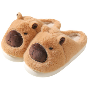 GURGER Huissloffen Dames Pantoffel Laarzen Winter Warm Pluche Hoog Sloffen Boot met Geborduurde Cartoon Dieren Hond, Grijs 38 39