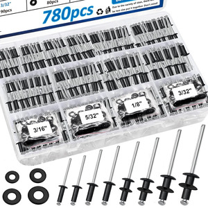 780pcs Aluminum Blind Rivets M2.4 M3.2 M4 M4.8 With Washer For Construction Industry - Product Image 1