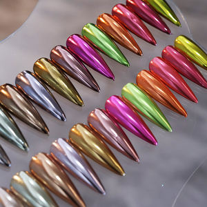 Bubuk Pigmen Efek Glitter Metalik Perak Reflektif Chrome Nail Candy Grosir - Product Image 4