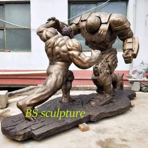 Famoso film di supereroi <span class=keywords><strong>Action</strong></span> <span class=keywords><strong>Figures</strong></span> muscolo a grandezza naturale uomo fibra di vetro <span class=keywords><strong>Hulk</strong></span> statua scultura in resina - Product Image 6