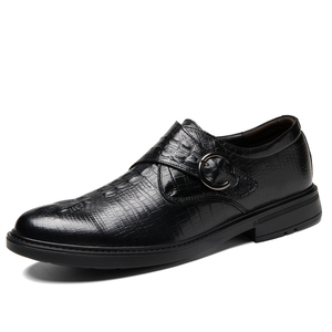 Chaussures richelieu pour <span class=keywords><strong>homme</strong></span> Robe d'uniforme Oxford <span class=keywords><strong>Derby</strong></span> Chaussures à bretelles de moine Chaussures à rayures crocodiles gaufrées <span class=keywords><strong>Boucle</strong></span> à moraillon Cuir de vache véritable - Product Image 2