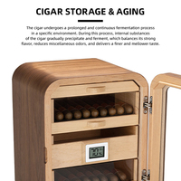 Humidor à cigares de luxe JH avec humidificateur et hygromètre, en cèdre naturel importé, étuis à cigares, humidificateurs