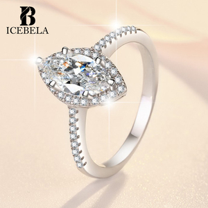 ICEBELA, recién llegado, joyería fina, Plata de Ley 925, diseñador de lujo, elegante eternidad VVS 1ct, anillos de moissanita para mujer - Product Image 3