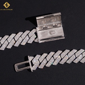 GRA Certified VVS Moissanite Figaro Chain <b>Necklace</b> 925 Silver Rhodium Plated Unisex Hip Hop <b>Statement</b> Jewelry <b>Necklace</b> for Men - Product Image 3