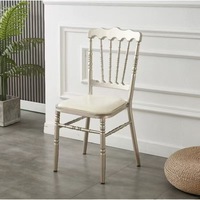 Chaises de mariage empilables style Napoléon en bambou, chaises de salle à manger rembourrées pour hôtel