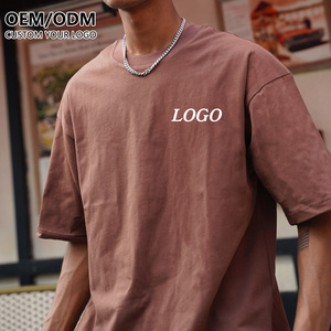 Camiseta de cuello alto grueso para hombre 2023, de manga corta, corte holgado, personalizada, de alta calidad, estilo boxy - Product Image 1