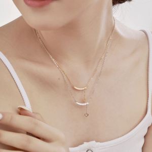 Collares delicados de plata S925 en capas Dylam para mujer, chapados en oro de 18 quilates, con colgante de corazón sonriente, joyería para mujer - Product Image 3