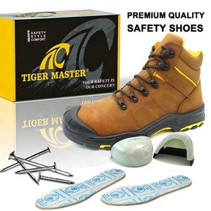 Impermeabile in pelle di cavallo pazzo antiscivolo in gomma PU Sole in fibra di vetro punta Anti foratura <span class=keywords><strong>scarpe</strong></span> di sicurezza di alta qualità <span class=keywords><strong>per</strong></span> gli uomini S3 FO SR - Product Image 3