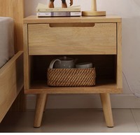 Table de chevet de style nordique en bois massif avec plateau en pierre, tiroirs, mini table d'appoint, chambre à coucher, mobilier minimaliste prêt à assembler