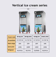 Machine à Glaçons Électrique Verticale Professionnelle Automatique 3 Parfums pour Usage Domestique, Snack-bars et Chariots Ambulants