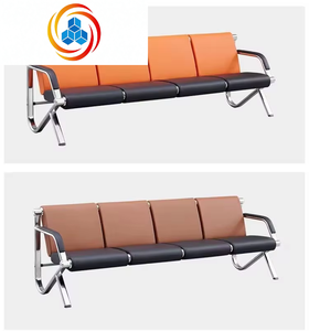 Chaise trois places design en acier inoxydable robuste pour réunion, bureau, espace public, aéroport, hôpital, salle d'attente - Product Image 2