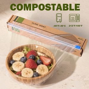 Film alimentaire compostable 12 po x 200 pi avec coupeur coulissant pour la conservation de la fraîcheur en cuisine - Product Image 5