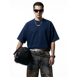 Camiseta de Manga Corta para Hombre, Corte Holgado, Algodón Lavado, Estilo Urbano, Transpirable, Nueva Colección Verano 2026 - Product Image 2