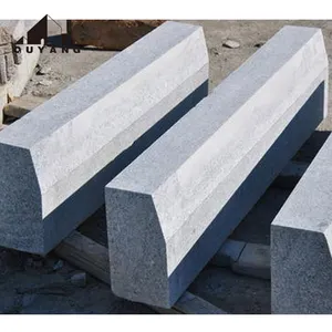 QUYANG China Grey Granite Curbs Curbstone Natural G603 Gray Granite Kerbstone