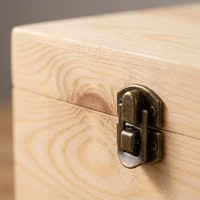 Boîte en bois de pin brut Landy avec couvercle à charnières, pour loisirs créatifs, rangement de souvenirs, emballage cadeau en bois naturel, vente en gros