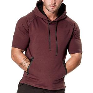 Ropa Deportiva Personalizada, Sudaderas Lisas de Algodón, Sudaderas con Capucha para Hombre, Sudaderas de Gimnasio de Manga Corta para Hombre - Product Image 1