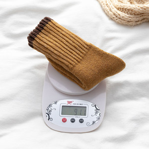 Vớ len bán chạy mùa thu đông nữ, màu trơn, len <span class=keywords><strong>Merino</strong></span> dày dặn giữ ấm, vớ ống trung bình, chất liệu Terry - Product Image 3