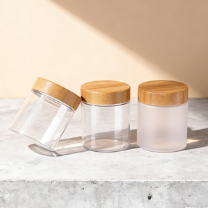 Pots cosmétiques en plastique multicolores avec couvercles en bambou, conteneurs rechargeables <span class=keywords><strong>pour</strong></span> <span class=keywords><strong>crème</strong></span> visage et beurre corporel, directement de l'usine - Product Image 5