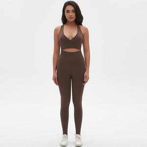 Nouvel ensemble de sport 2 pièces JY pour femme, séchage rapide, col en <span class=keywords><strong>U</strong></span> sexy, coupe ajustée, haute qualité, pour yoga et entraînement - Product Image 6