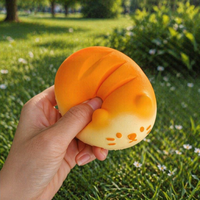 Jouet anti-stress en PU en forme de chat cuit, super doux et moelleux, à rebond lent, pour la vente en gros