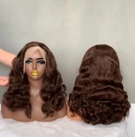 Cheveux vierges Remy HD pour perruque à dentelle frontale, 22 pouces de long, densité 180%, lisses comme des baguettes, couleur naturelle, marque Mavis, qualité 10A