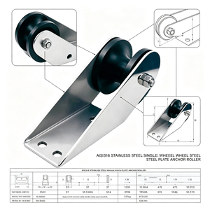 Rouleau de proue d'ancre robuste en acier inoxydable 316 pour yacht marin, poli miroir, pour support d'ancre de yacht marin - Product Image 3
