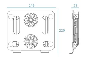 Support Silencieux Pliable et Réglable pour Ordinateur Portable et iPad Boneruy P43F avec Double Ventilateur Turbo pour Rehausser et Refroidir - Product Image 6