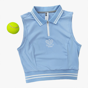 Débardeur de sport pour femme, col polo, séchage rapide, pour la salle de sport, la course à pied, le tennis, sensation de peau nue, sans manches, haut de yoga - Product Image 3