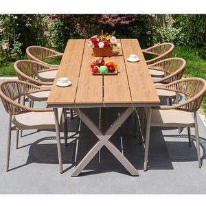 Venta al por mayor de aleación de aluminio muebles de jardín al aire libre mesa y sillas conjuntos <span class=keywords><strong>Patio</strong></span> cuerda sillas tejidas restaurante <span class=keywords><strong>sillones</strong></span> redondos - Product Image 3