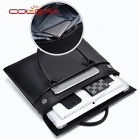 Sacoche pour ordinateur portable Colefa 15,6 pouces 2 en 1, pour les voyages d'affaires, élégante et protectrice, en cuir, pour tous les genres