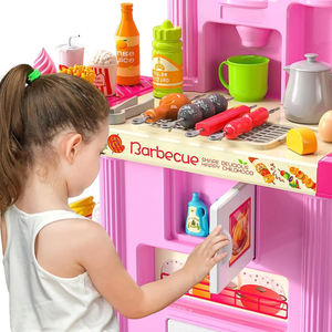 3 en 1 Barbecue Juguetes <span class=keywords><strong>Chef</strong></span> Meubles Jouets Cuisiner Nourriture Enfant Faire semblant Jouer Commode Table Ensemble Enfants Grande Cuisine Jouets pour Filles - Product Image 2