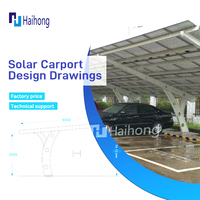 Structure de carport solaire en aluminium galvanisé à chaud sur mesure, panneau argent/noir, étanche, garantie 25 ans pour la vente en gros