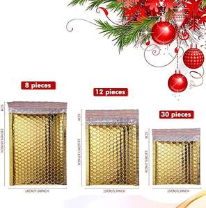 Film en aluminium noir épaissi, taille 28cm x 37cm + 6 sacs à bulles, sacs express, sacs d'emballage cosmétique, vente en gros - Product Image 3