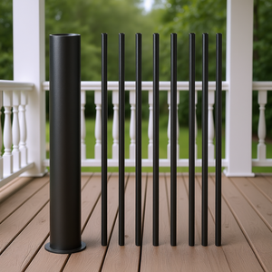 Barandillas de Aluminio para Escaleras de 32 Pulgadas, Resistentes al Agua, Negras, para Terraza, Patio, Diseño Moderno - Product Image 2