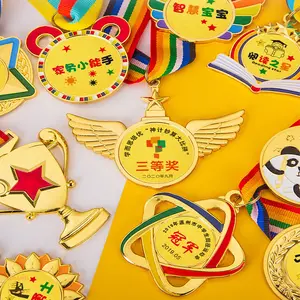 Wholesale Zinc Alloy Gold, Silver Bronze 3D 2D Swimming Medals And Trophies Cheap Swimming Medals/