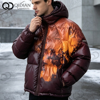 Veste matelassée réactive à l'eau personnalisée pour homme, streetwear, veste à capuche hydrochromique changeant de couleur, manteaux d'hiver décontractés OEM