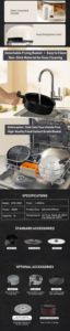 Friggitrice ad Aria Elettrica da Banco 25L 1800W con 10 Menu Preimpostati, Doppio Vetro, Acciaio Inossidabile, Multifunzione Antiaderente - Product Image 4