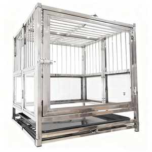 <span class=keywords><strong>Jaula</strong></span> Veterinaria Simple para Perros con Certificación CE, Acero Inoxidable 304, 3 Niveles Plegables, Bandeja <span class=keywords><strong>de</strong></span> Vidrio y Plástico, Cierre <span class=keywords><strong>de</strong></span> Botón, Uso en Exteriores - Product Image 6