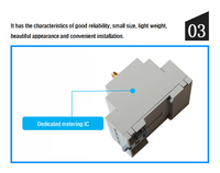 Support Compteur d'énergie solaire personnalisé 3 phases sur rail DIN Compteur d'énergie bidirectionnel Rs485 Compteur Kwh 220v 3 phases