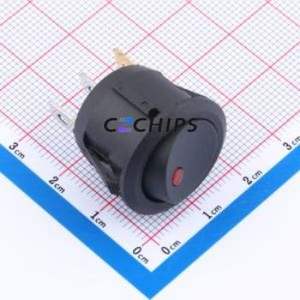 KCD1-201-R Rocker Switch Through hole Component (THT) Switch 23mm 20.5mm 25mm Concave Bend - Product Image 1