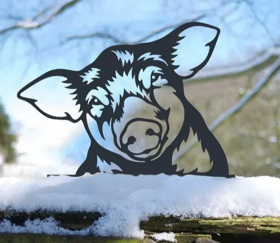 Custom garden metal art animal avatar Custom pig series laser cutting custom