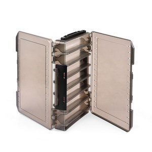 Fishing Tackle Box Large <b>Medium</b> Small Portable Storage <b>Case</b> Multi-Purpose Accessory Organizer Brown Transparent Yellow - Product Image 1