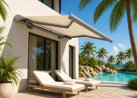 Auvent rétractable en aluminium de luxe durable avec télécommande pour plage et balcon extérieurs