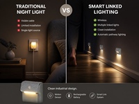 Lumière à détecteur de mouvement sans fil avec batterie 2200 mAh, longue durée de vie, mini lampe de nuit LED chaude pour chambre à coucher LDN0001-23