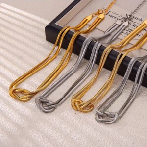 QX01 펑크 힙합 나비 매듭 블레이드 체인 남녀공용 18K 금도금 여름 목걸이와 팔찌 - Product Image 2